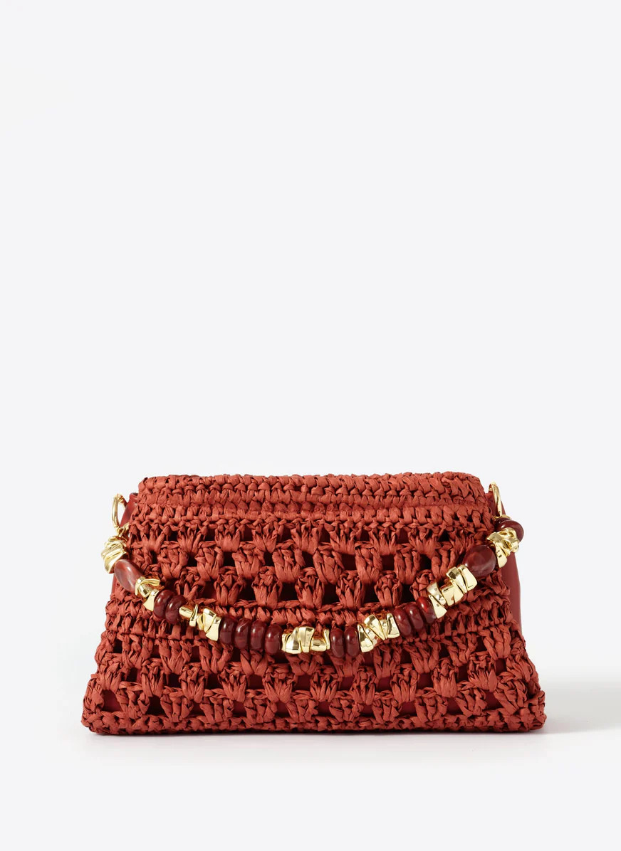 Sara Red Woven Crossbody Bag | Mint Velvet