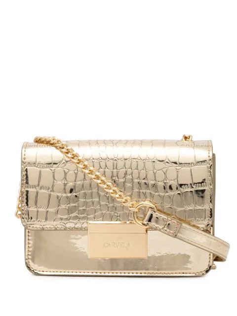 Bee crocodile-embossed mini bag | Farfetch Global