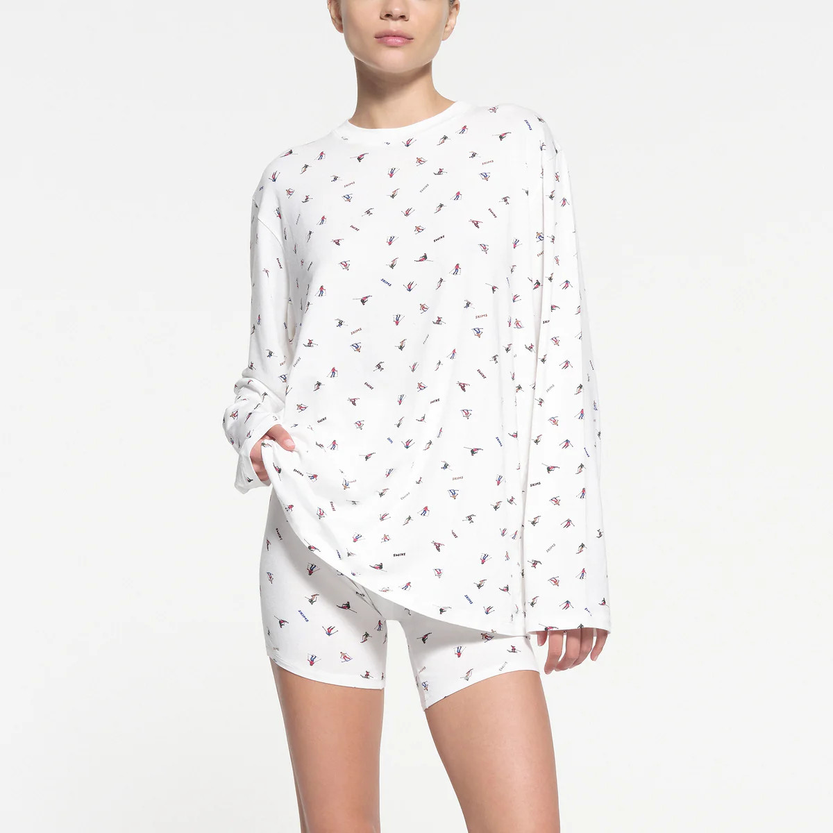 LONG SLEEVE T-SHIRT AND BOXER SET | SKIMS (US)