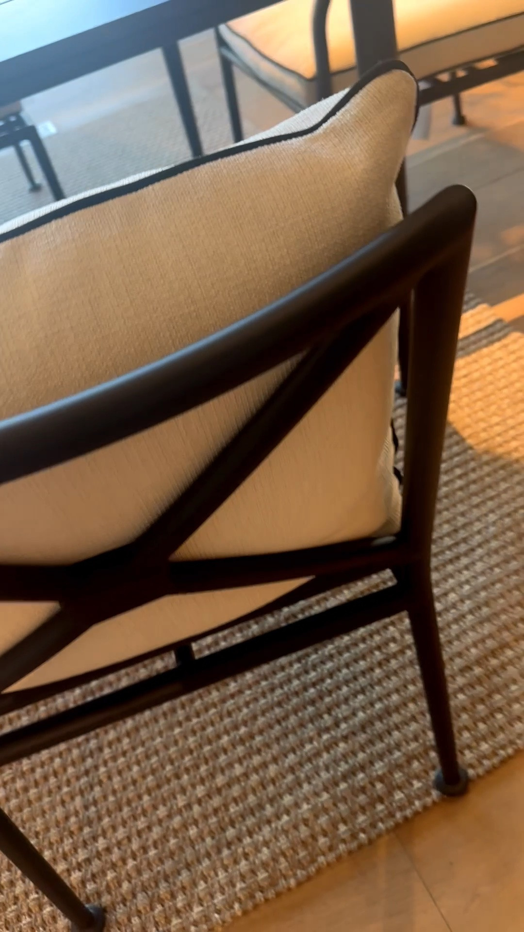 A dining chair that proves outdoor seating can be just as stylish and comfortable as indoor furniture.

I love the modern classic silhouette, streamlined black frame, and tailored cream cushion finished with contrast piping. The slightly elongated, deeper seat feels incredibly comfortable, allowing you to sit back and truly enjoy a long meal or conversation outdoors.

This same collection also includes a coordinating lounge chair, making it easy to carry the polished, timeless look throughout an entire outdoor living space.

#Arhaus #OutdoorDiningChair #DiningChair #OutdoorDining #OutdoorFurniture #ModernClassic #ModernClassicDesign #ContrastPiping #PatioFurniture #OutdoorLiving

#LTKdayinmylife #LTKHome #LTKvlog