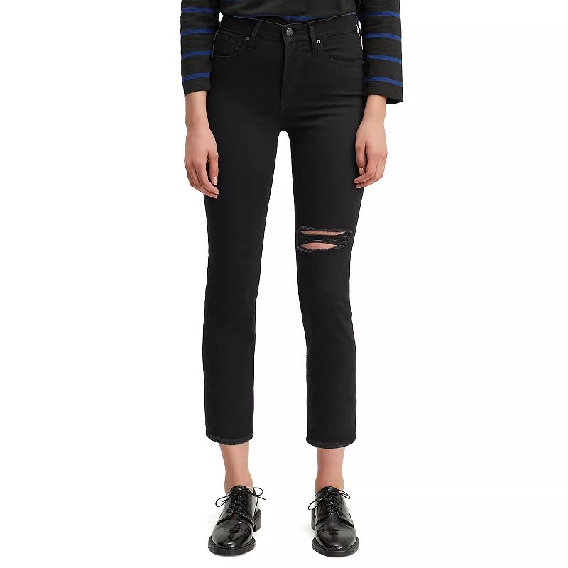 Women's Levi's 724 High Rise Straight-Leg Crop Jeans, Size: 32(US 14)Medium, Black | Kohl's