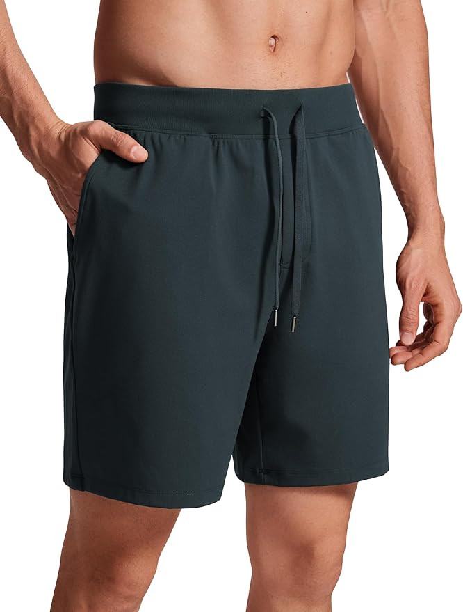 CRZ YOGA Men's Four-Way Stretch Workout Shorts - 7'' Soft Durable Casual Athletic Shorts with Poc... | Amazon (US)