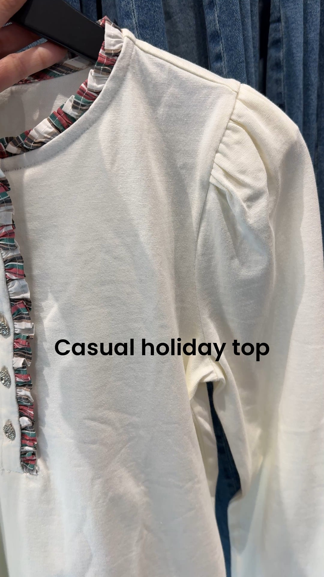 Casual holiday top. Ralph Lauren vibes. 
Would be cute with jeans  

#LTKOver40 #LTKHoliday #LTKFindsUnder50