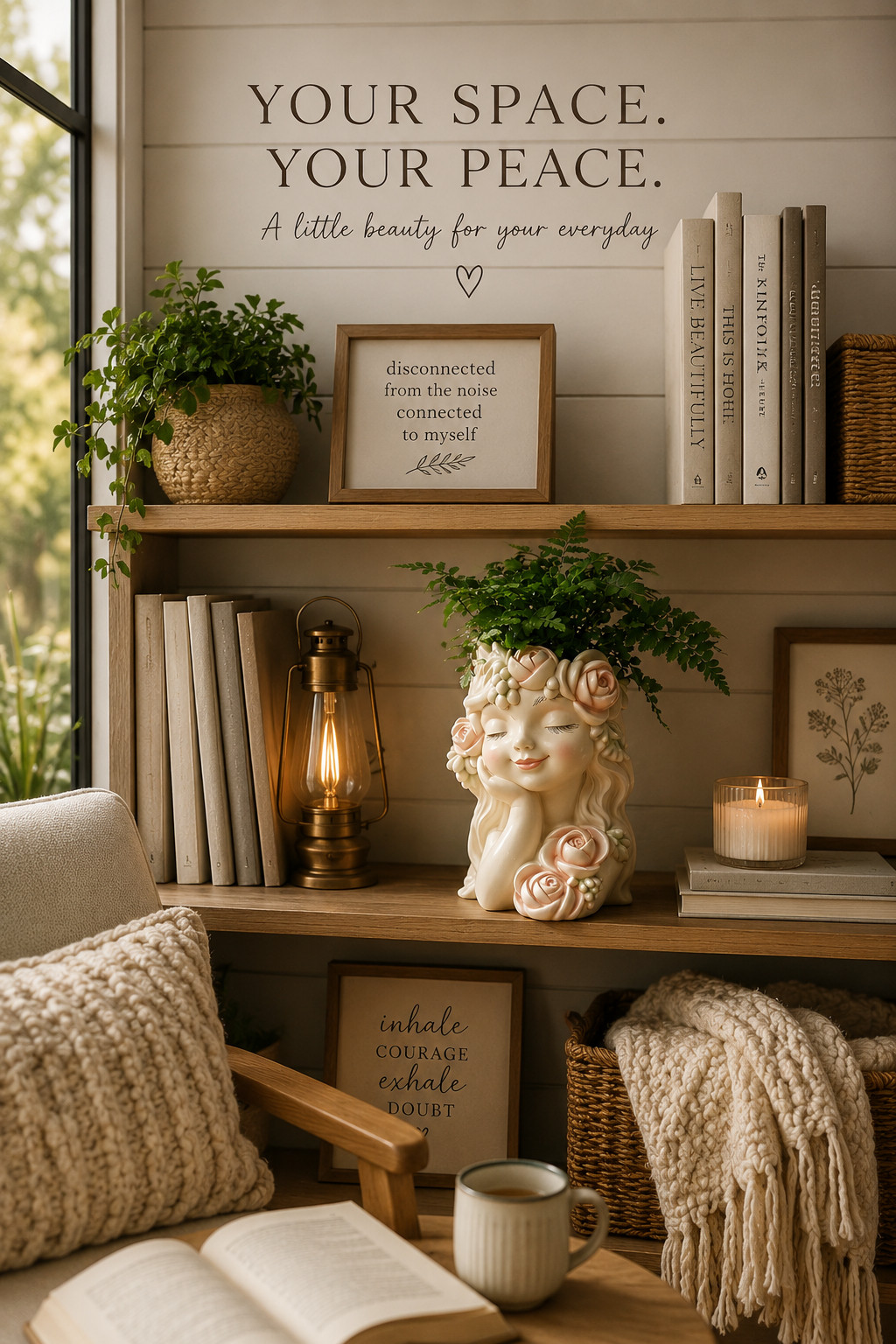 Cozy Reading Nook Decor with Elegant Face Planter

Transform your reading nook or she shed into a peaceful retreat with this elegant artistic face planter. Featuring soft floral details and lush greenery, this dreamy planter adds warmth, charm, and cozy cottagecore vibes to bookshelves, side tables, and calming home spaces. Perfect for plant lovers, neutral home decor enthusiasts, and anyone creating a cozy aesthetic corner filled with comfort and style. This beautiful planter makes a unique gift idea for women, book lovers, and plant moms who adore artistic decor pieces.

#ReadingNookDecor #FacePlanter #CozyHomeDecor #ShelfStyling #SheShedDecor #CottagecoreDecor #PlantLover #NeutralHomeDecor #CozyAesthetic #BookshelfDecor #IndoorPlants #HomeDecorIdeas #ArtisticPlanter #CozyCorner #SparkDazzle #PinterestHomeDecor #PlantDecor #CozyLiving #ModernFarmhouseDecor #BookLoverDecor