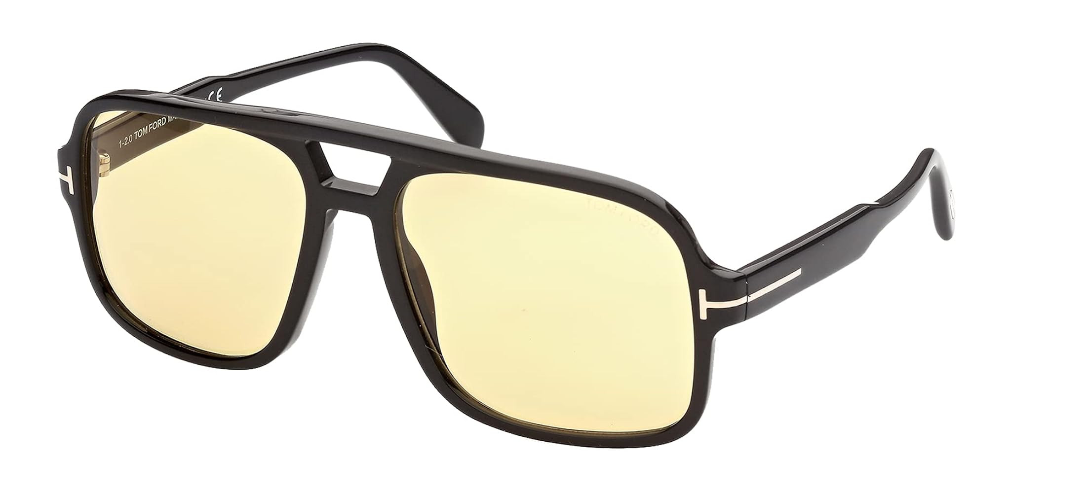 Tom Ford FALCONER-02 FT0884 Shiny Black/Brown Yellow 60/18/140 unisex Sunglasses | Amazon (US)