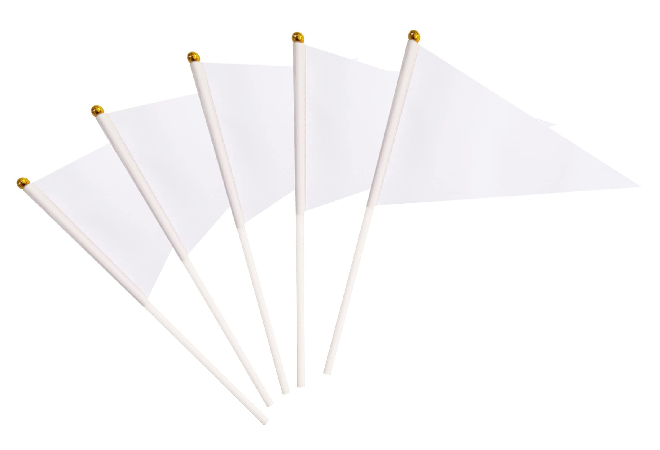 25 Pack White Pennant Flags Small Mini Hand Held Solid Color Pennant DIY Graffiti Flags On Sticks... | Amazon (US)