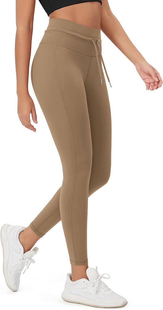 ODODOS Women's Drawstring Tie Daily Leggings 25" / 28" High Waist Workout Yoga Pants | Amazon (US)