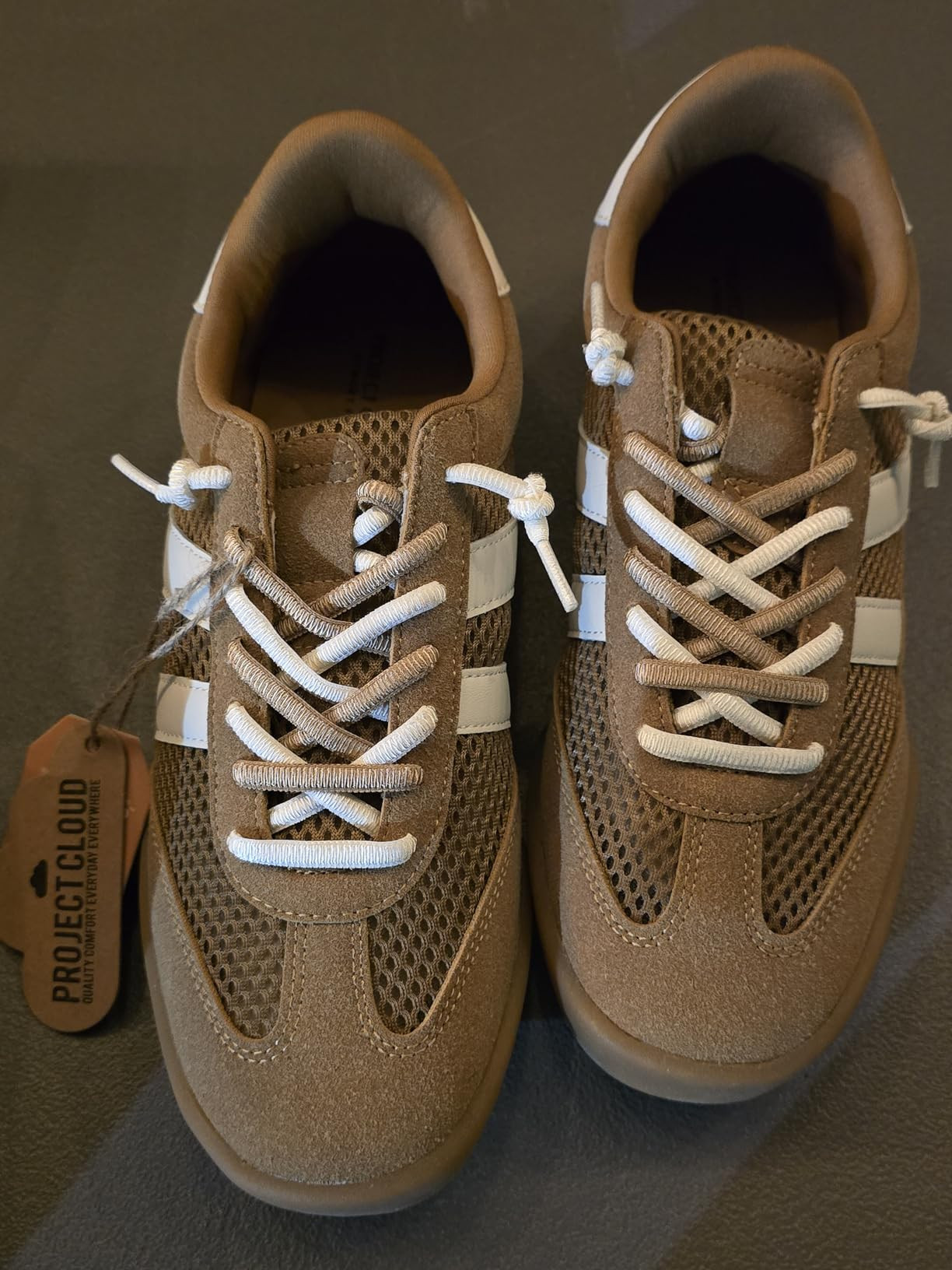 Project Cloud Genuine Leather Casual Sneakers for Women - Memory Foam Insoles Lace-Up Womens Shoe... | Amazon (US)