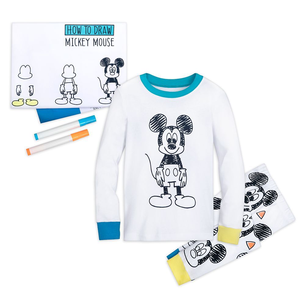 Mickey Mouse Colorable Pajama, Pillowcase, and Marker Set for Kids | shopDisney