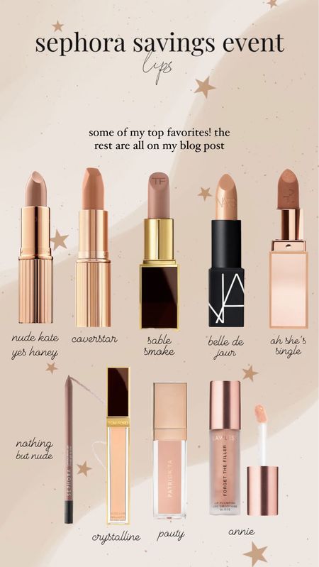 Favorite lipsticks / Sephora savings event / code SAVENOW 

#LTKsalealert #LTKbeauty #LTKBeautySale