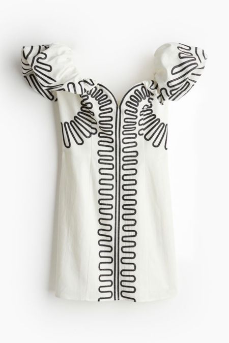 Linen embroidered off the shoulder dress 

#LTKSeasonal #LTKstyletip #LTKfindsunder100