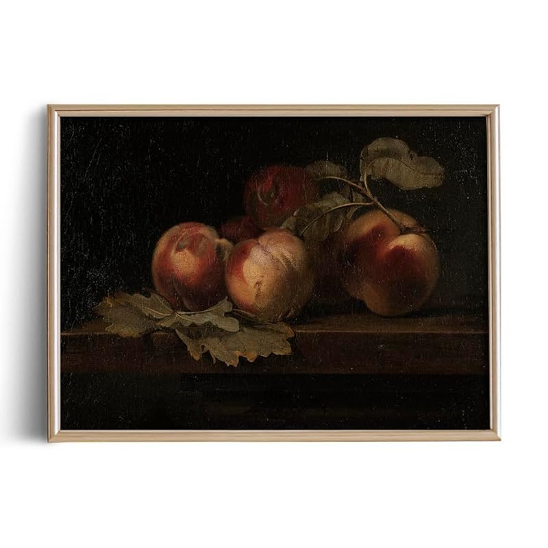 Farmhouse Still Life Picture Living Room - Rustic Vintage Decor for Bedroom - Peach Fruit Dining ... | Amazon (US)