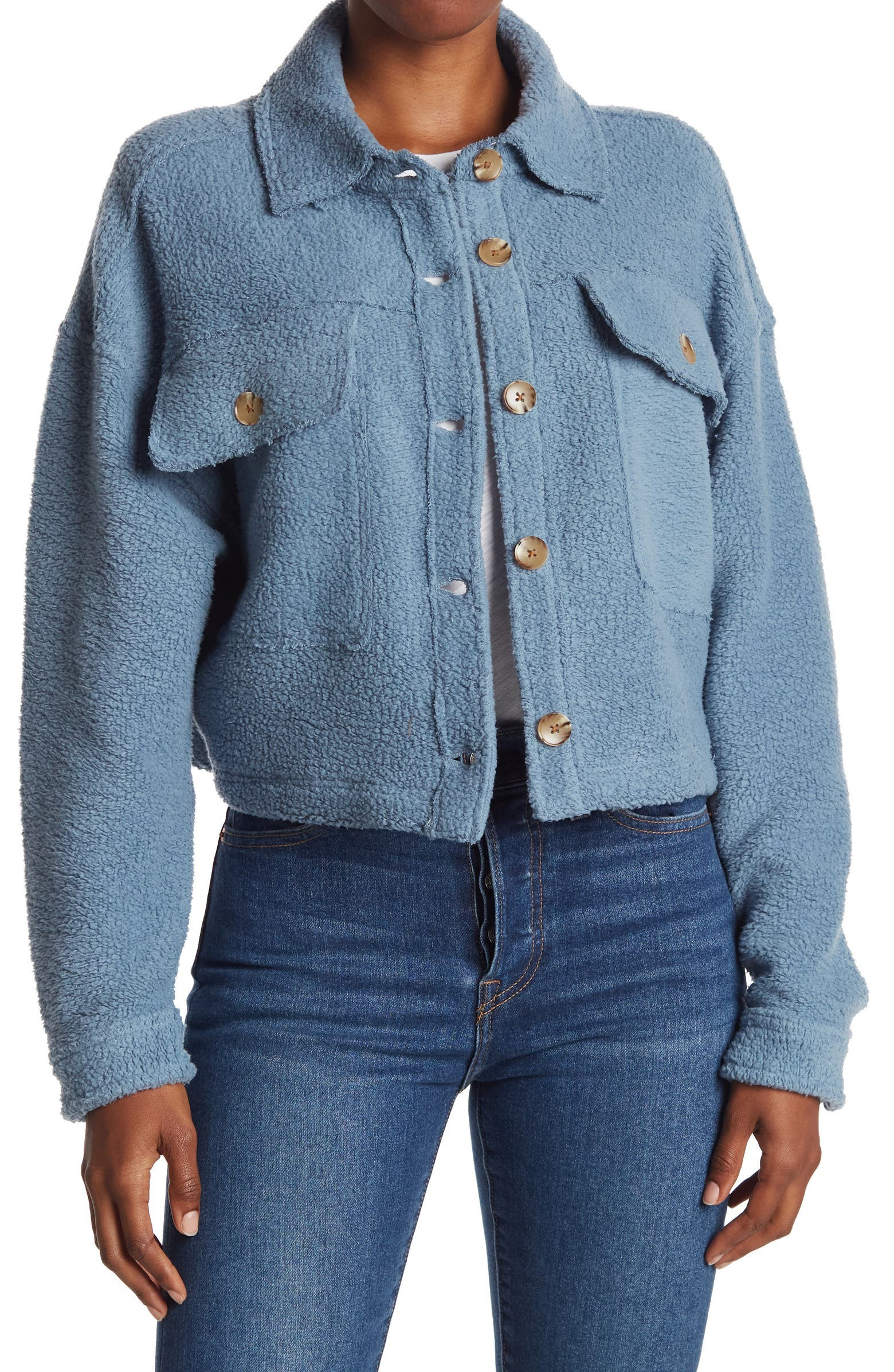 Fleece Crop Trucker Jacket | Nordstromrack | Nordstrom Rack