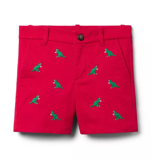 Embroidered Dinosaur Heart Twill Short | Janie and Jack