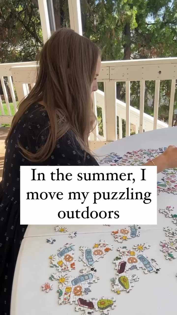 This is my third summer doing puzzles on our covered patio outside! Add in an audiobook and kids playing in the backyard and I’m in summer heaven! See my favorite summer puzzles below!