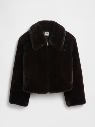 100% Recycled Relaxed Faux-Fur Jacket | Gap Factory