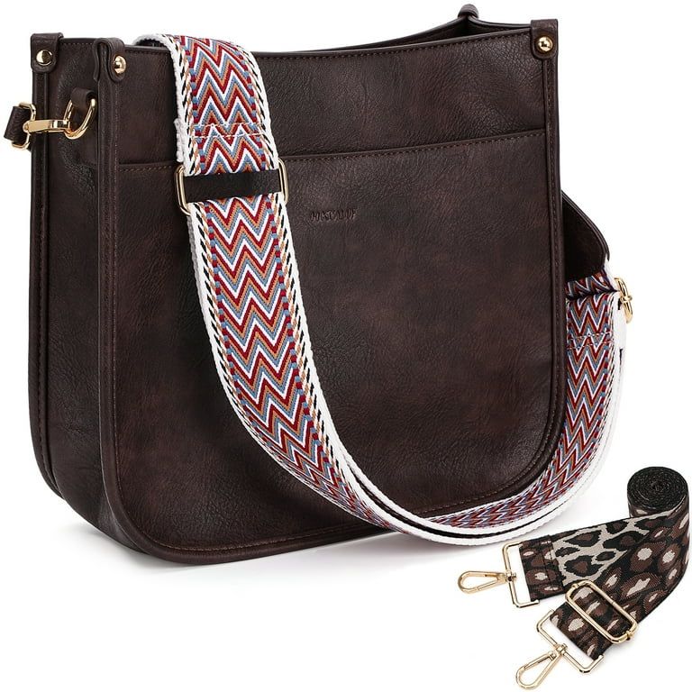 HKCLUF Crossbody Bags for Women Designer Leather Hobo Handbags With 2 Adjustable Leopard Guitar S... | Walmart (US)