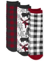 Unisex Toddler Christmas Matching Family Buffalo Plaid Crew Socks 3-Pack | The Children's Place | The Children's Place