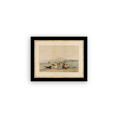 Petal Lane 9"x7" Field of Horses Wall Art: Vintage Style, Mixed Media, Framed Canvas, Sawtooth Back | Target