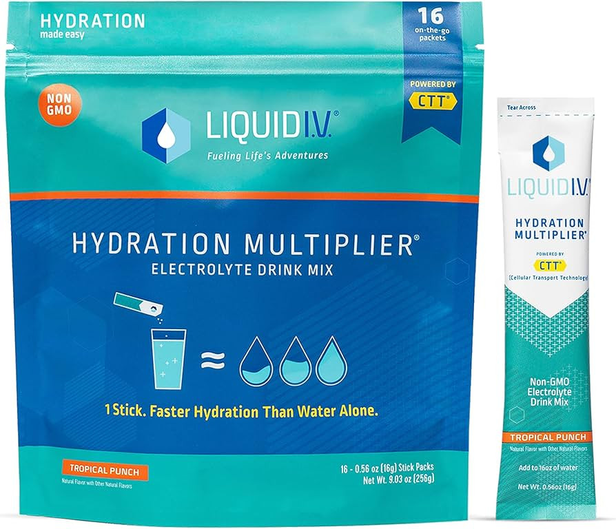 Liquid I.V. Hydration Multiplier - Tropical Punch - Hydration Powder Packets | Electrolyte Drink ... | Amazon (US)