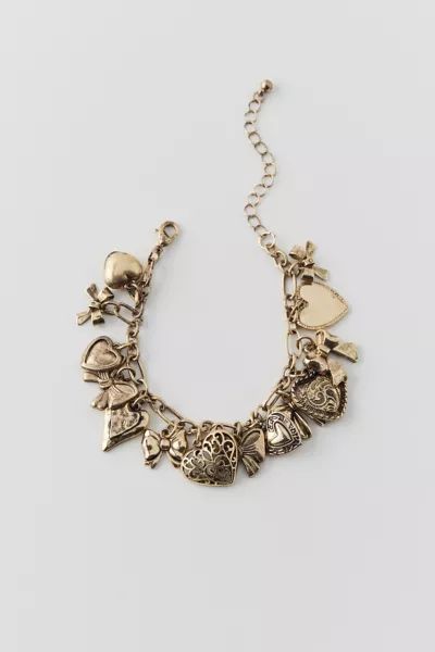 Heart Charm Bracelet | Urban Outfitters (US and RoW)