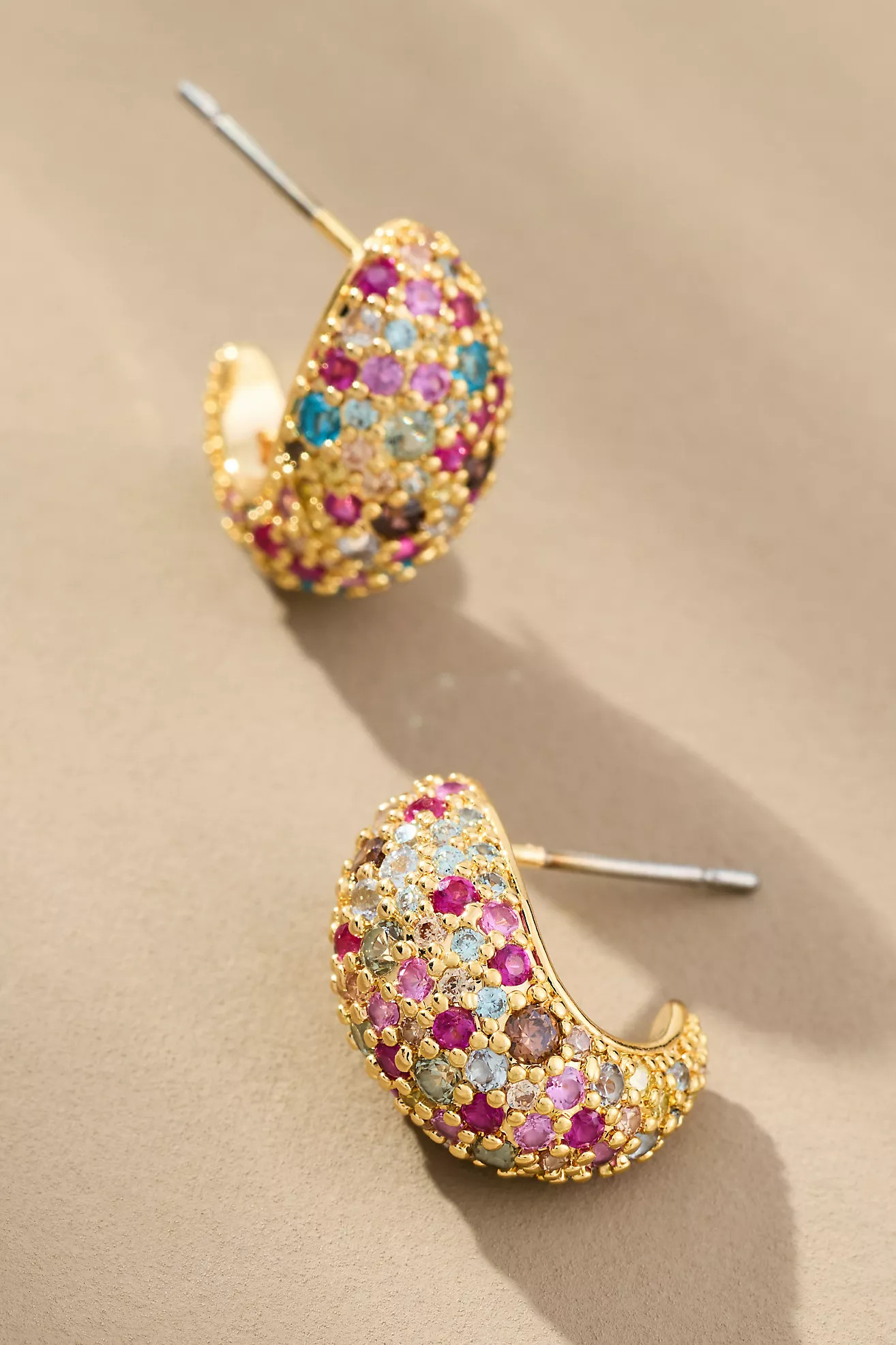 Glitzy Huggie Hoop Earrings | Anthropologie (US)