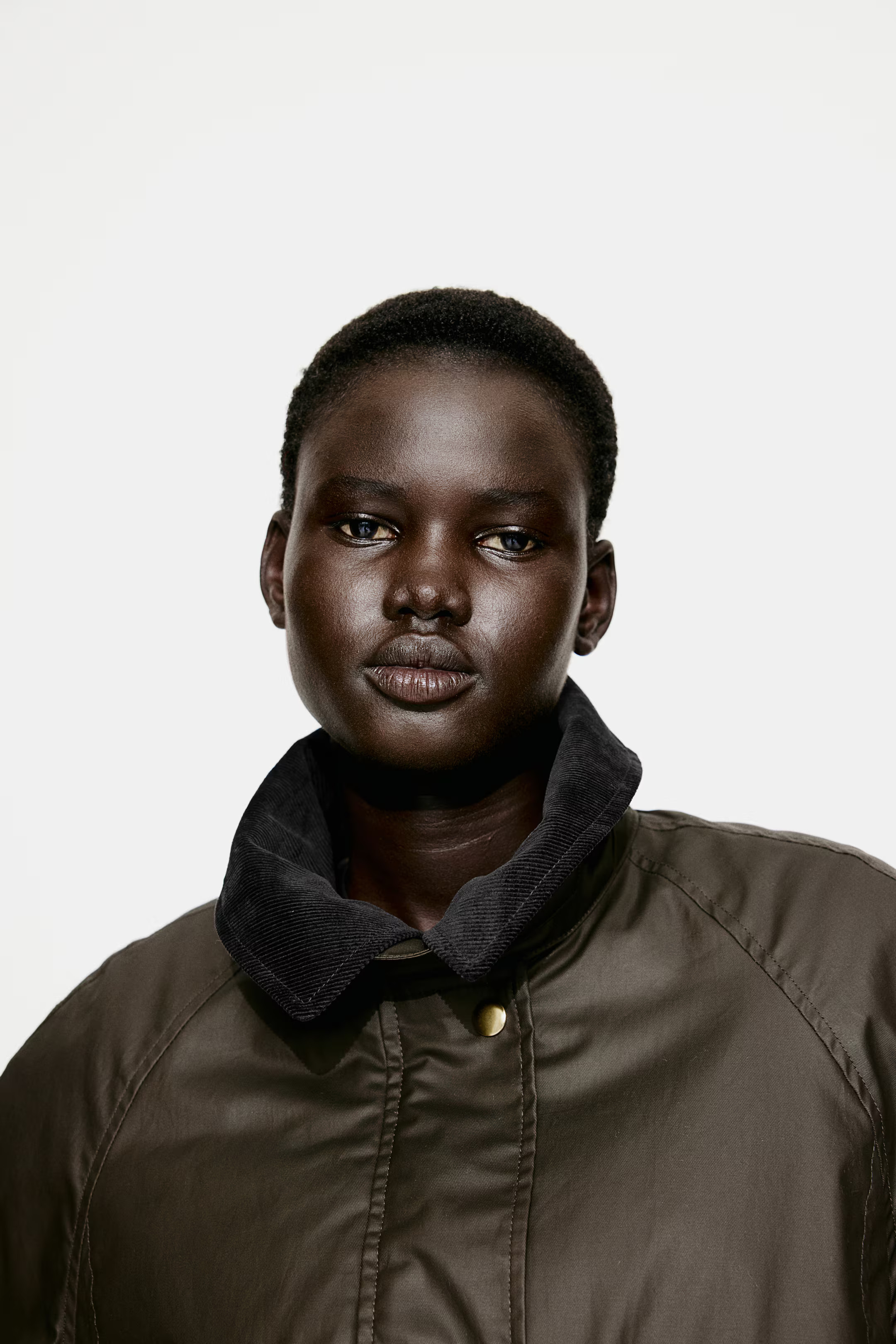 Waxed twill jacket - Dark khaki green - Ladies | H&M GB | H&M (UK, MY, IN, SG, PH, TW, HK)