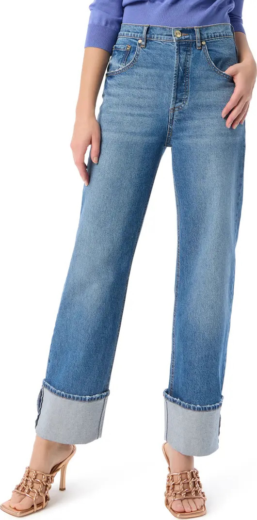 High Waist Cuff Wide Leg Jeans | Nordstrom