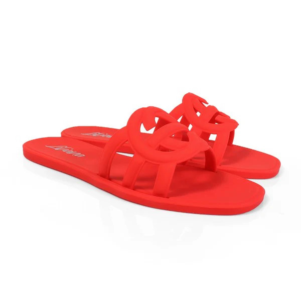 IN STOCK!! Icon Jelly Sandals in Red | Glitzy Bella