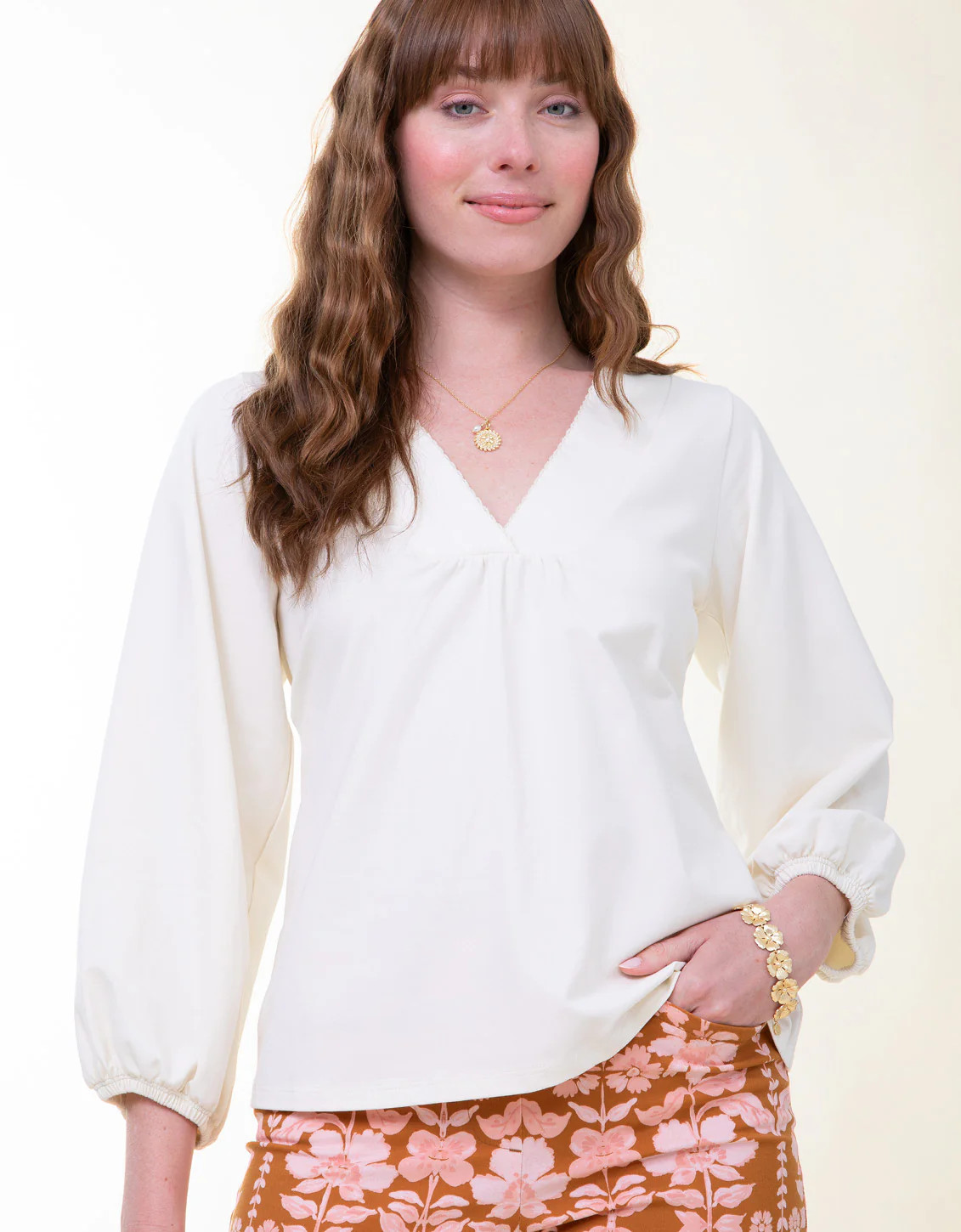 Becca Jersey Top Antique White | Spartina 449