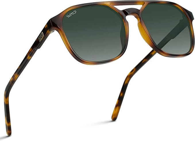 WearMe Pro Polarized Double-Bridge Large Rectangular Unisex Sunglasses | Amazon (US)