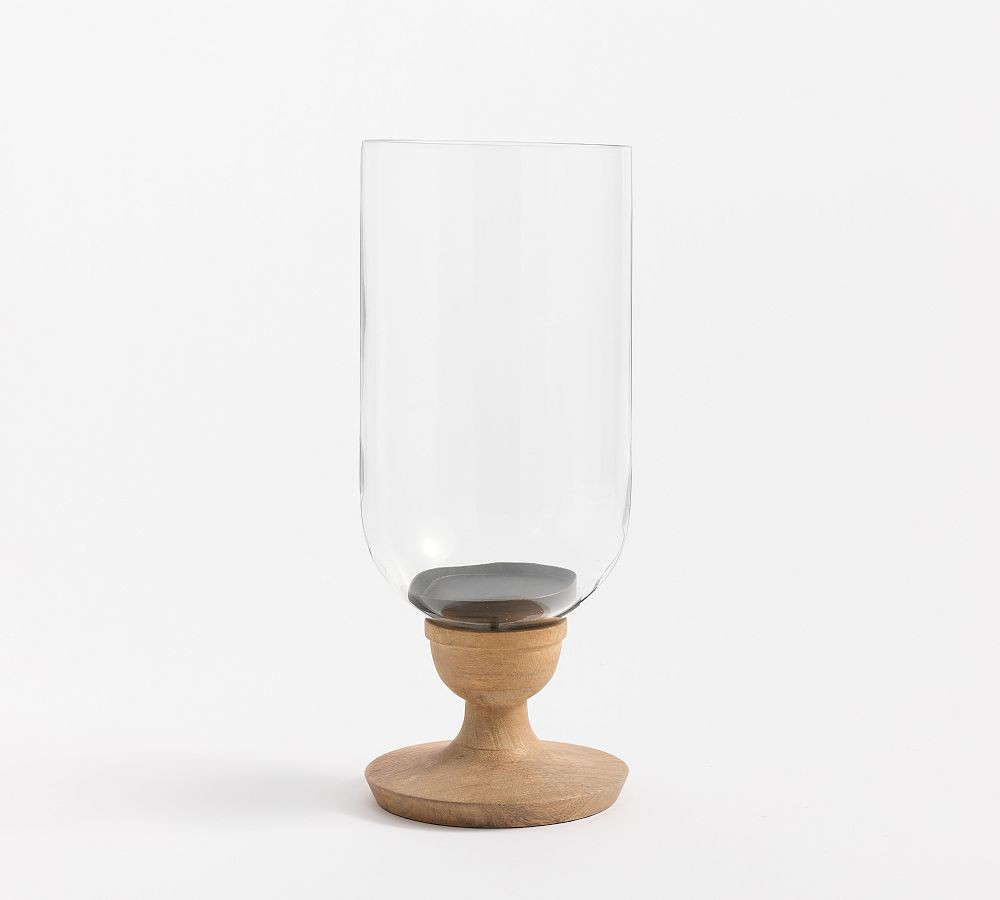 Kadence Turned Wood Hurricane Candle Holders | Pottery Barn (US)