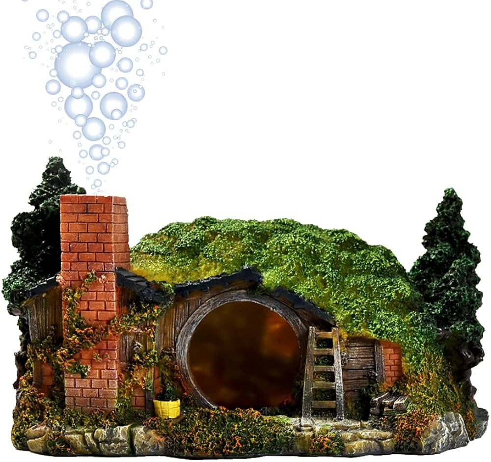 fazhongfa Aquarium Decorations Castle Fish Tank Décor Thematic Ornaments (Hobbit-Small) | Amazon (US)