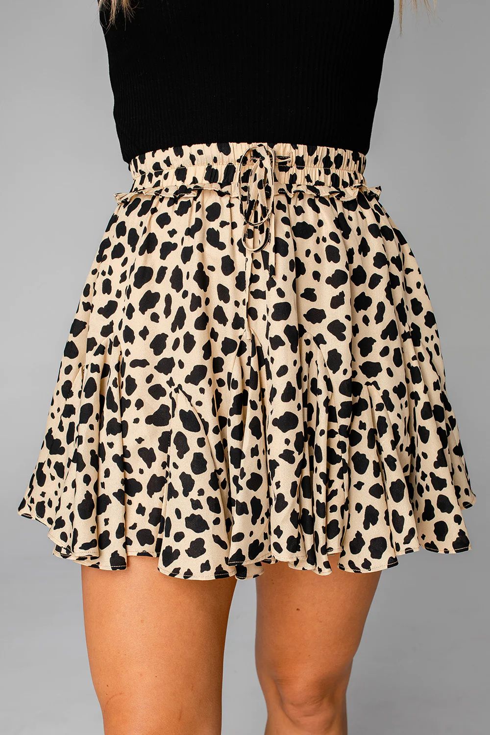 Presley Ruffled Mini Skirt - Speckled | BuddyLove