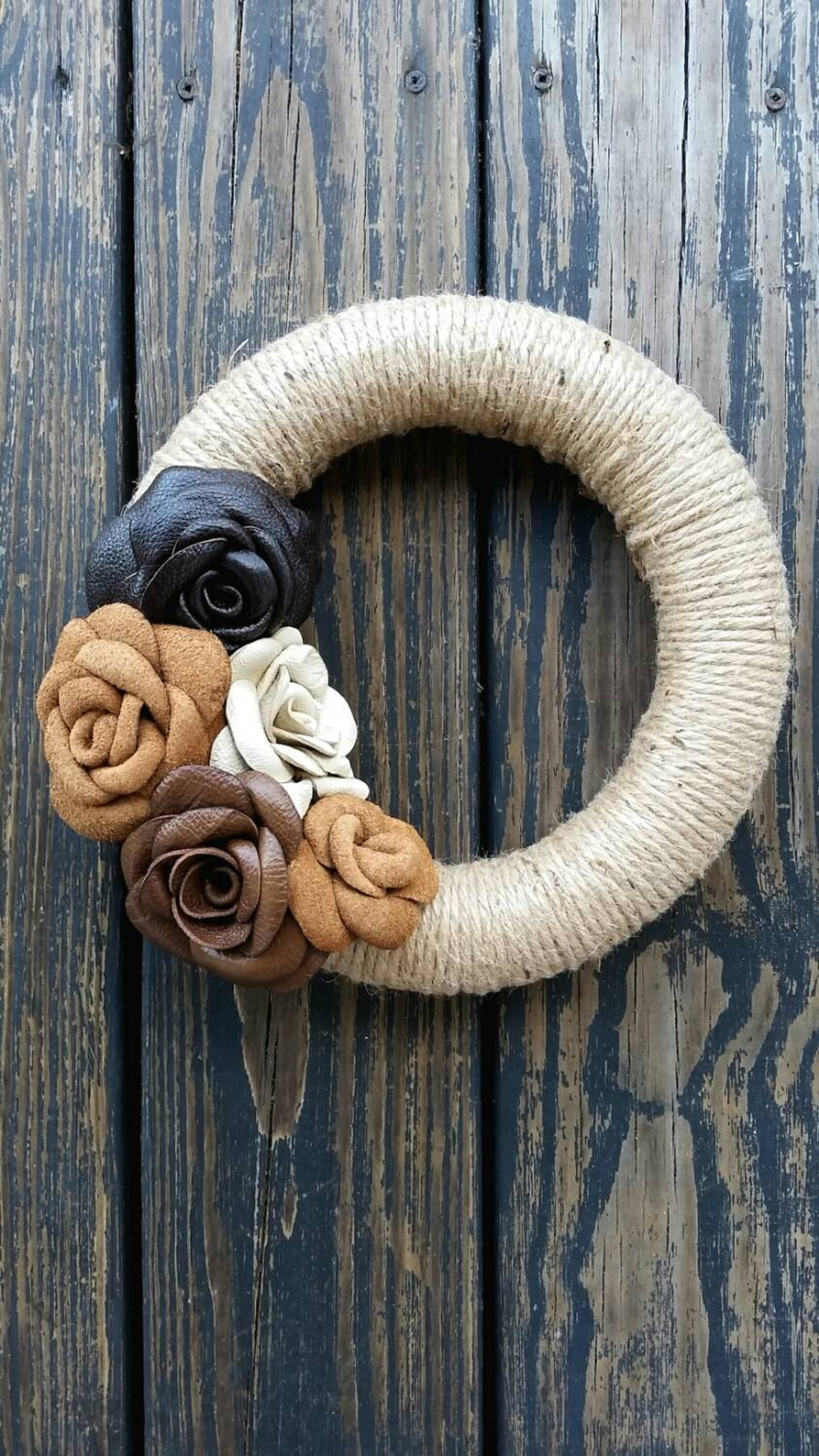Leather and Jute Wreath | Etsy | Etsy (US)