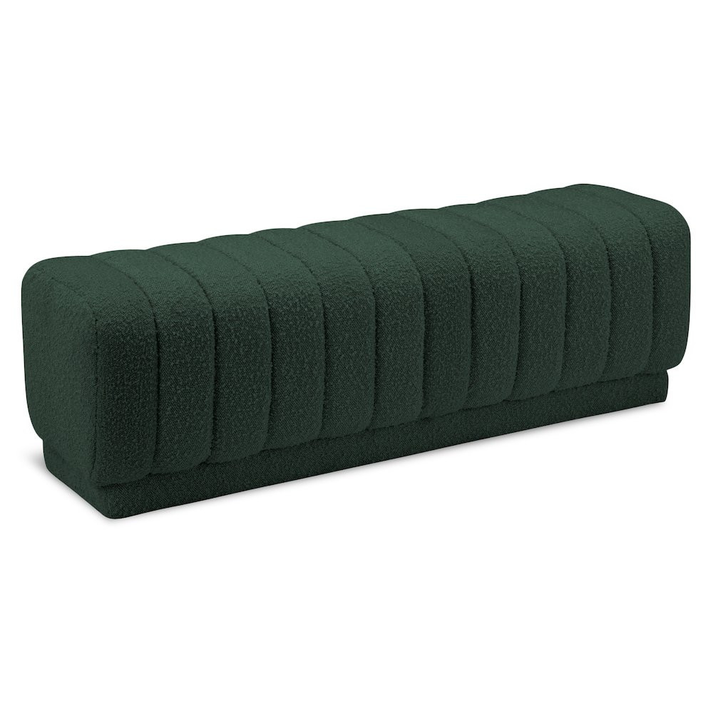 Meridian Heathrow Green Boucle Fabric Ottoman Bench one_size | 150GREEN | Lowe's