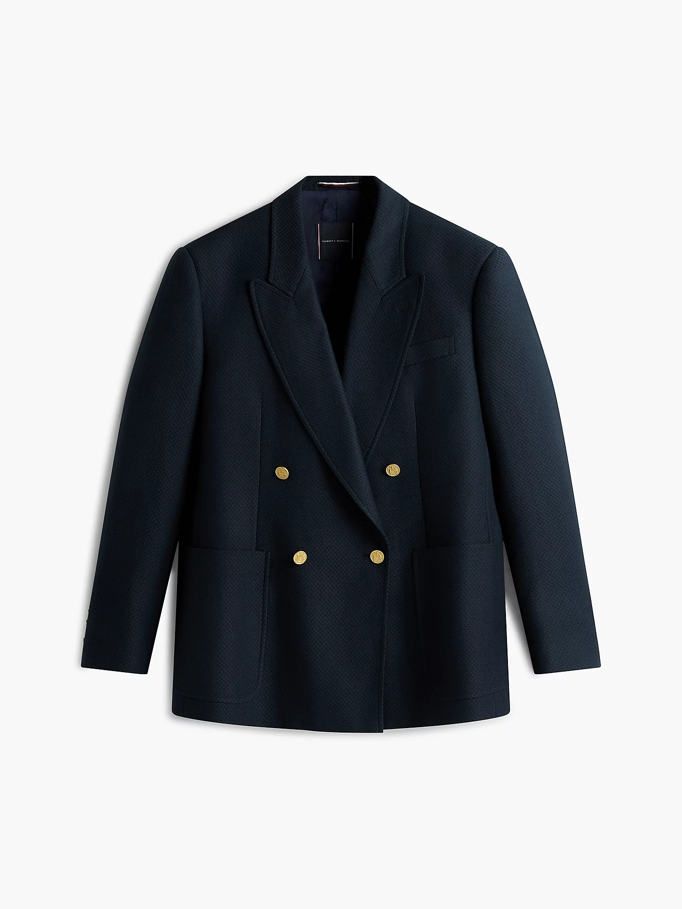 Regular Fit Wool Blend Double Breasted Blazer | Blue | Tommy Hilfiger | Tommy Hilfiger UK