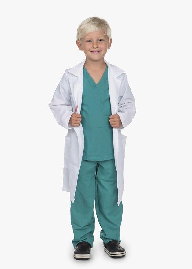 Kidcostumes Doctor Medical Scrubs with White Lab Coat Child Youth (S 4-6 Child) | Amazon (US)