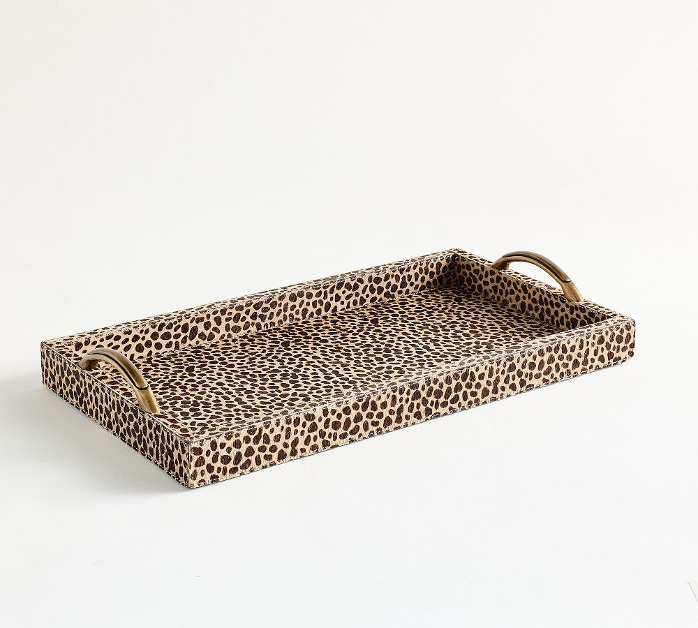 Cheetah Print Oak Wood Tray | Pottery Barn (US)