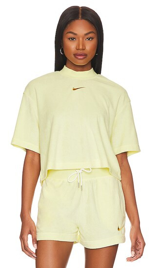 Terry Boat Neck Short Sleeve Top in Citron Tint | Revolve Clothing (Global)