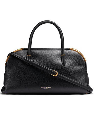 Satin Leather Large Satchel Bag | Macy's