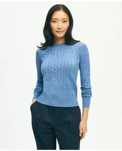 Supima® Cotton Cable Crewneck Sweater | Brooks Brothers