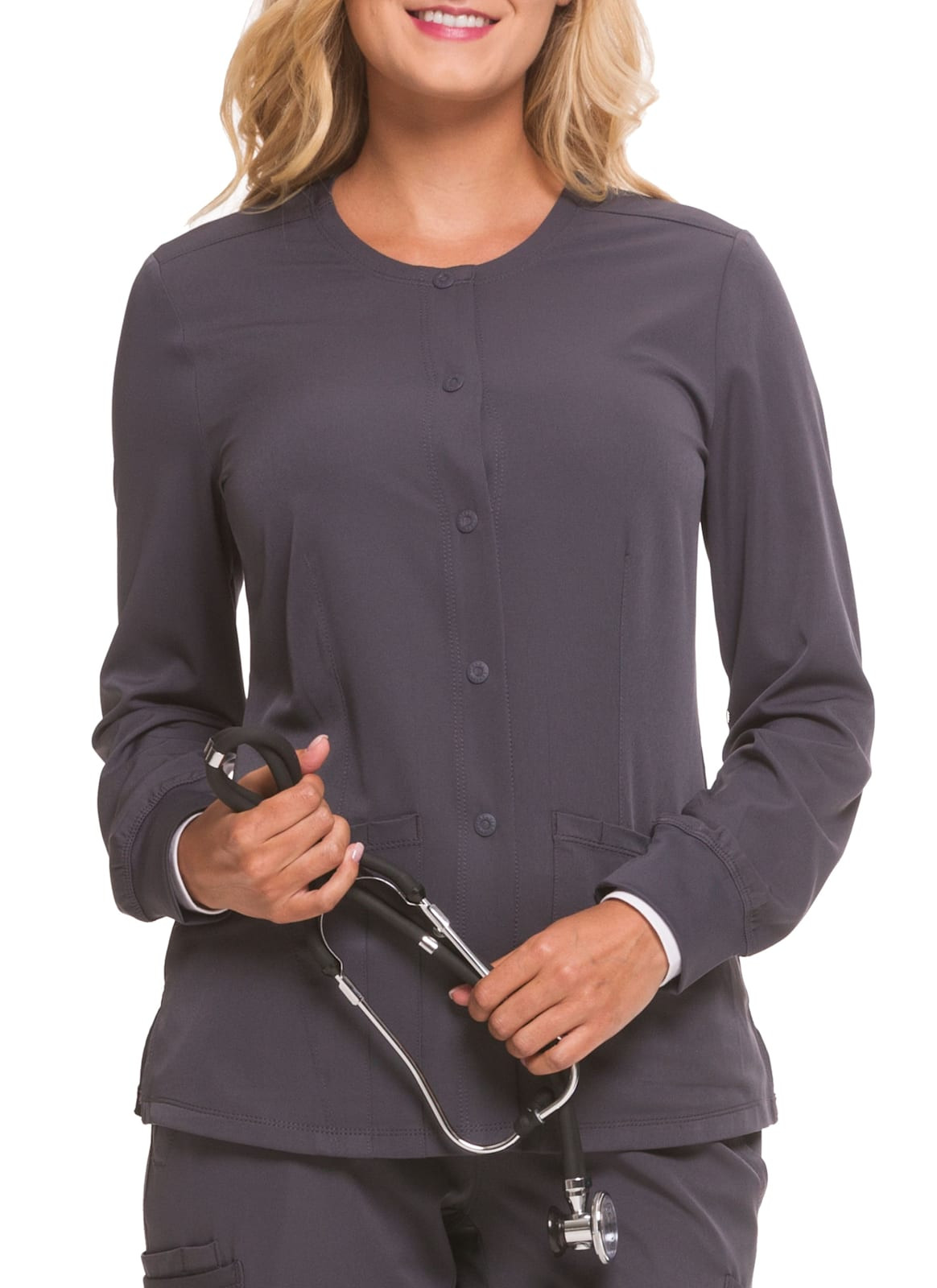 Megan 4 Pocket Snap Front Jacket | Scrubs & Beyond