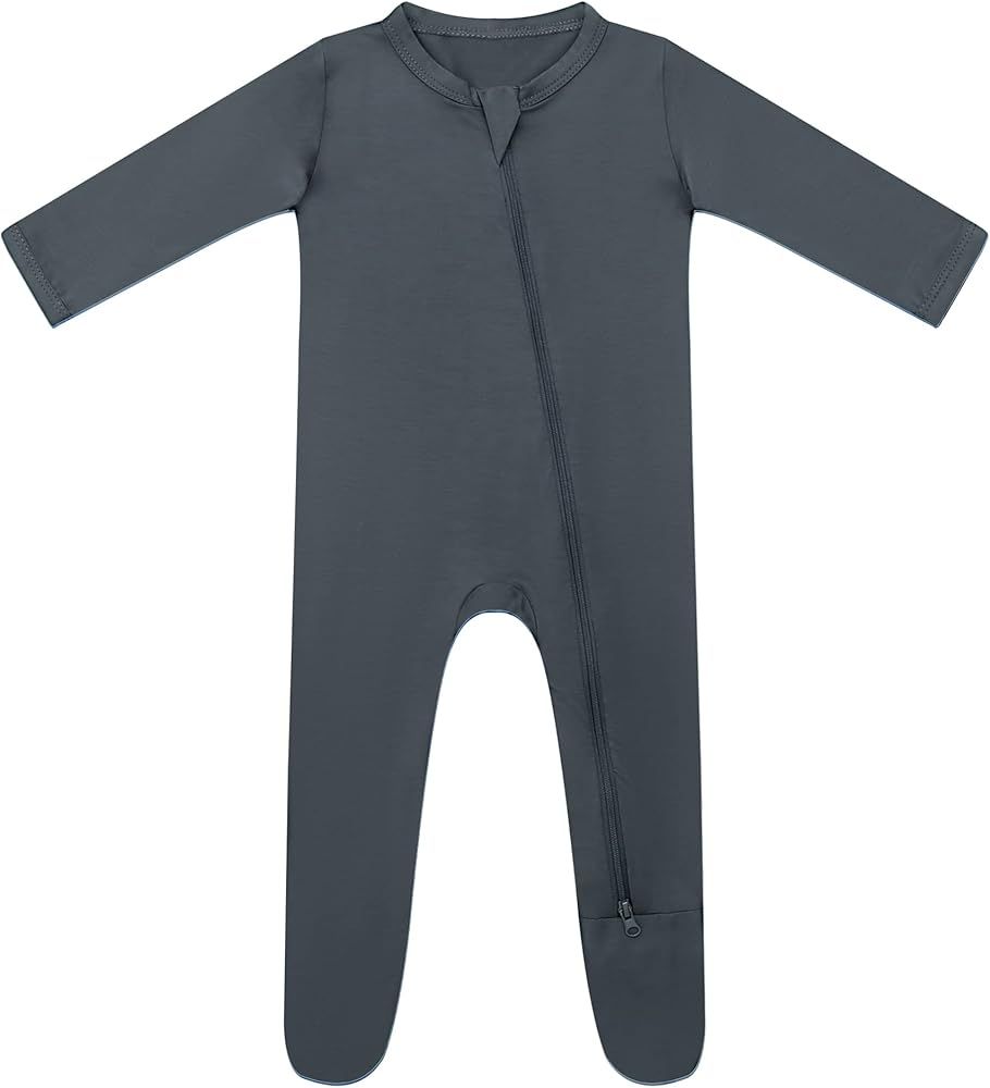 HAPIU Bamboo Baby Footed Pajamas 2 Way Zip Front, Sleep 'N Play Footies, 0-24 Months | Amazon (US)