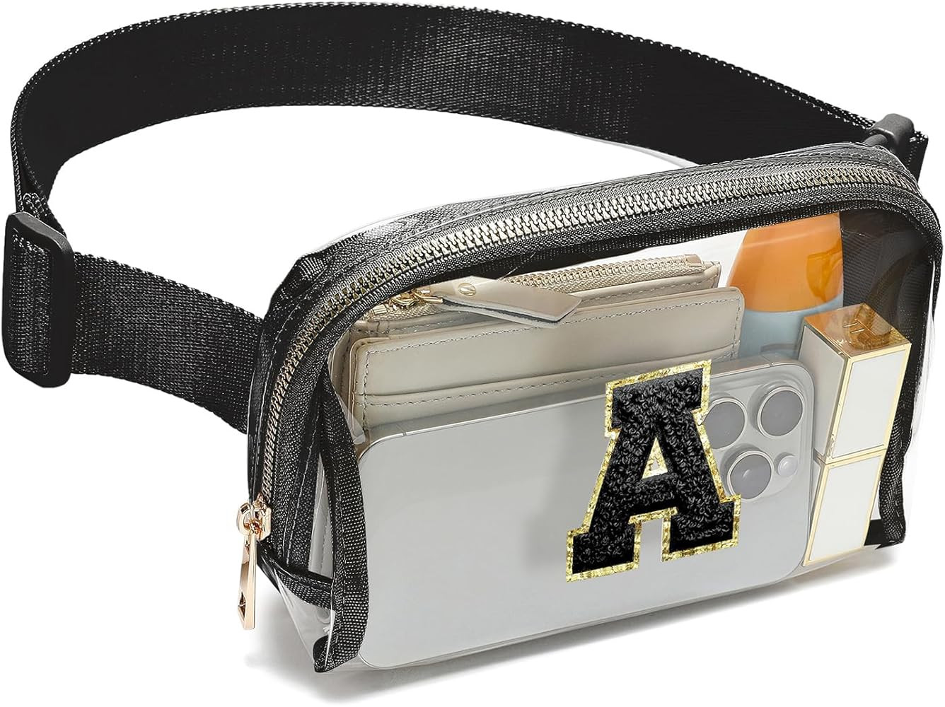 Clear Fanny Pack Belt Bag Stadium Approved for Women Men with Inital Letters Adjustable Strap Wat... | Amazon (US)