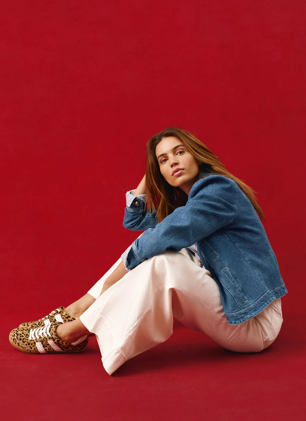 Indigo Button Detail Denim Jacket | Mint Velvet