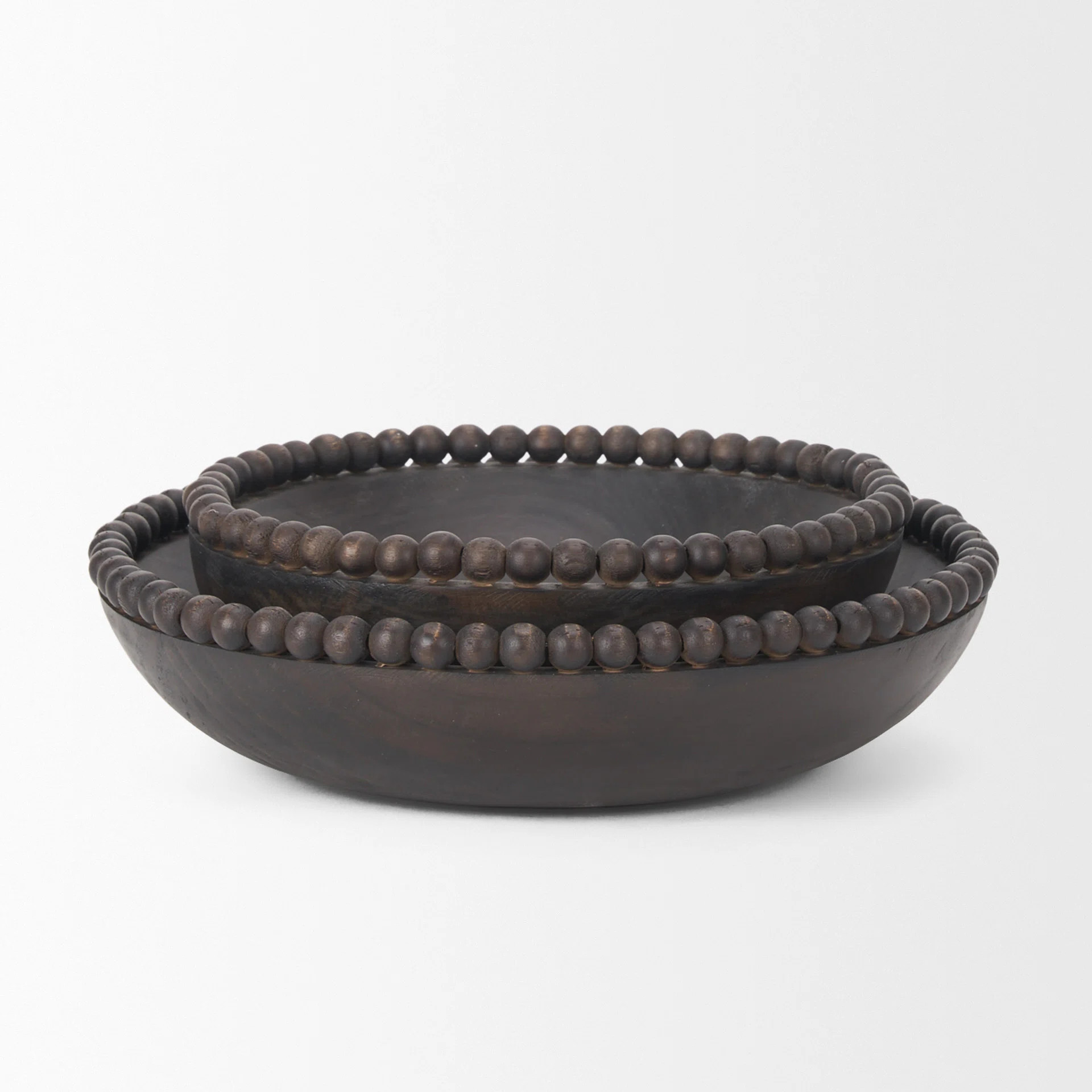 Aleandro Wood W/ Wood Beads Round Bowls | Wayfair North America