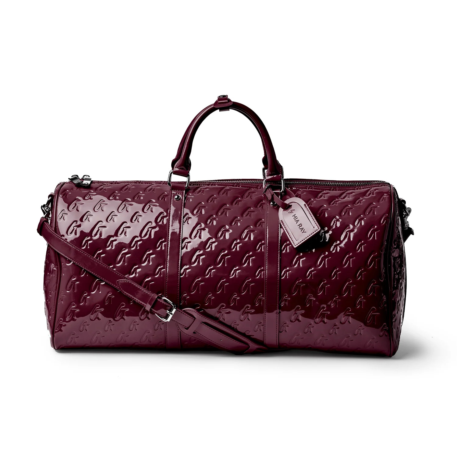MONOGRAM DUFFLE BAG - MIRROR BURGUNDY | Glam-Aholic Lifestyle