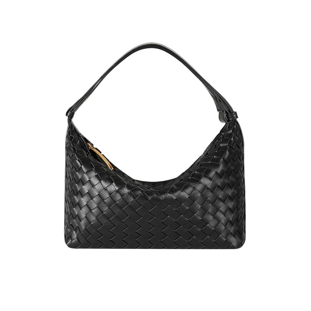 Vegan Leather Woven Tote Handbag, Top-handle Shoulder Bag, Pure Underarm Purse, Clutch, Braided | Amazon (US)