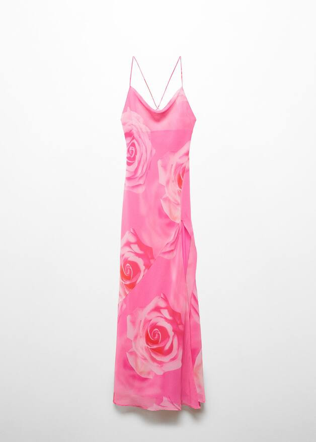 Floral dress with slit -  Women | Mango United Kingdom | MANGO (UK)